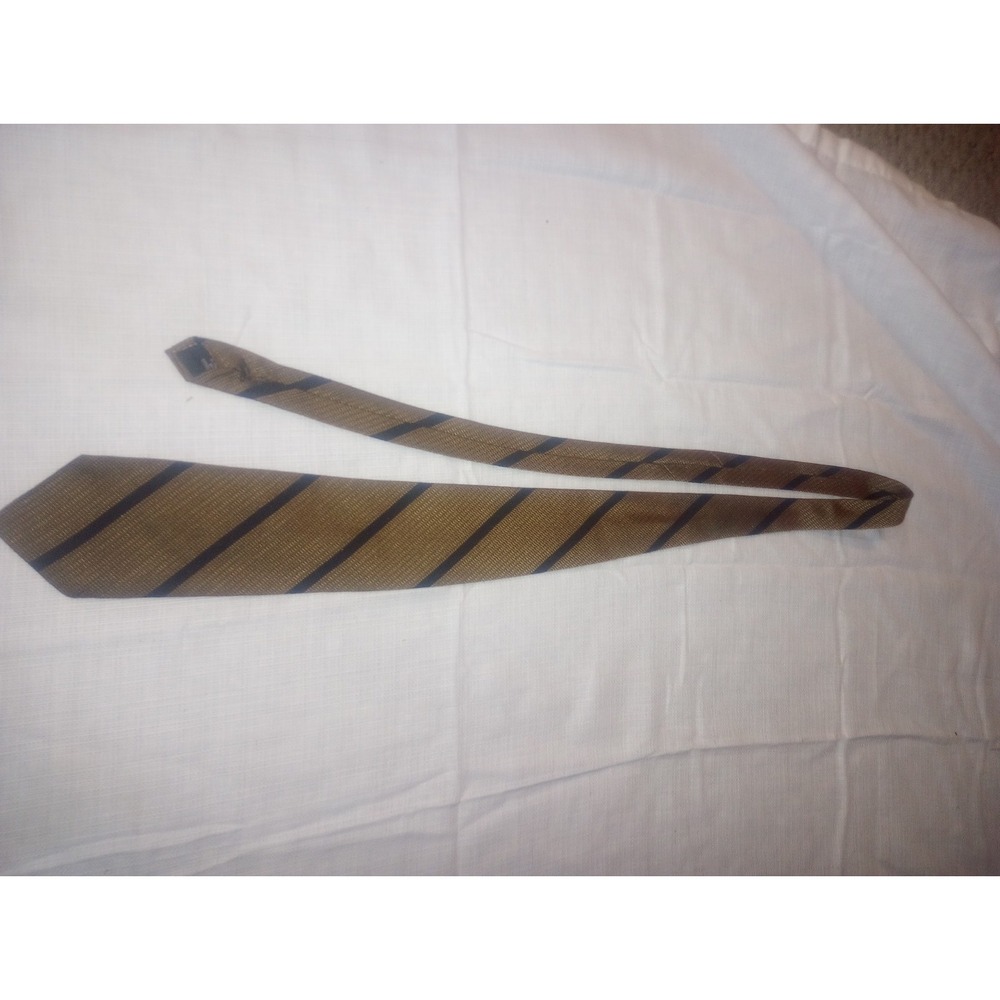 Mark Pendleton Italy Silk Brown Black Striped Neck Tie